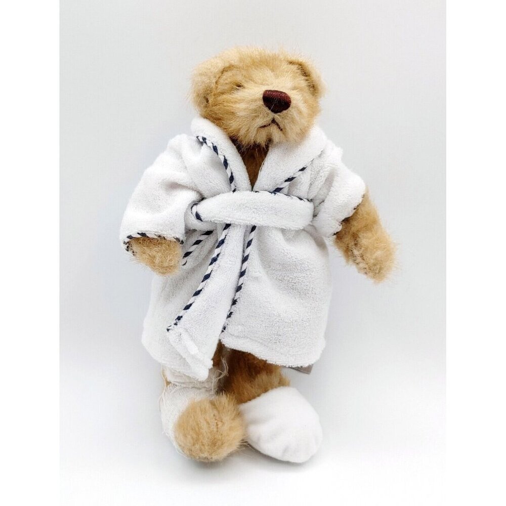 Attitudes Mtl. Brown Bear Plush w/Robe &Slipper & Bandaged Foot 10"
